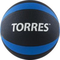 Медбол TORRES 3 кг, арт. AL00223, резина, диаметр 21,9 см, черно-сине-белый