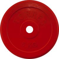 Диск обрезин. "TORRES 5 кг" арт.PL50405, d.25мм, металл в резиновой оболочке, красный