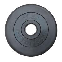 ДТР-10/51. Диск «Profigym» тренировочный обрезиненный 10 кг черный 51 мм (металлическая втулка)