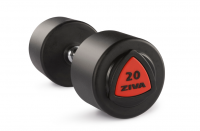 Гантель 38 кг ZIVA серии ZVO уретановое покрытие красная вставка ZVO-DBPU-1025