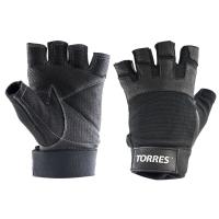 Перчатки для занятий спортом "TORRES", нат. замша и кожа подбивка 6 мм, напульсник M