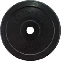 Диск обрезиненный TORRES 5 кг арт. PL50705, d25 мм, металл в резиновой оболочке, черный