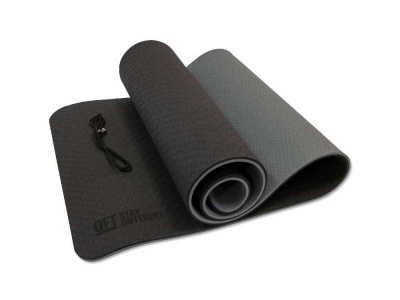 Коврик для йоги 10 мм двухслойный TPE черно-серый FT-YGM10-TPE-BCGY